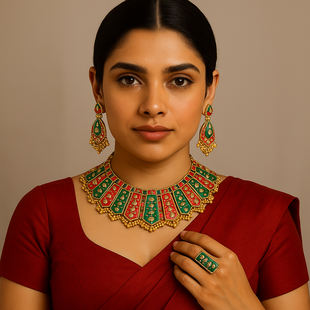 Meenakari Kundan Set