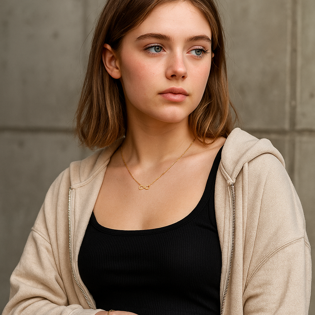 18K Gold Plated infinity pendant necklace