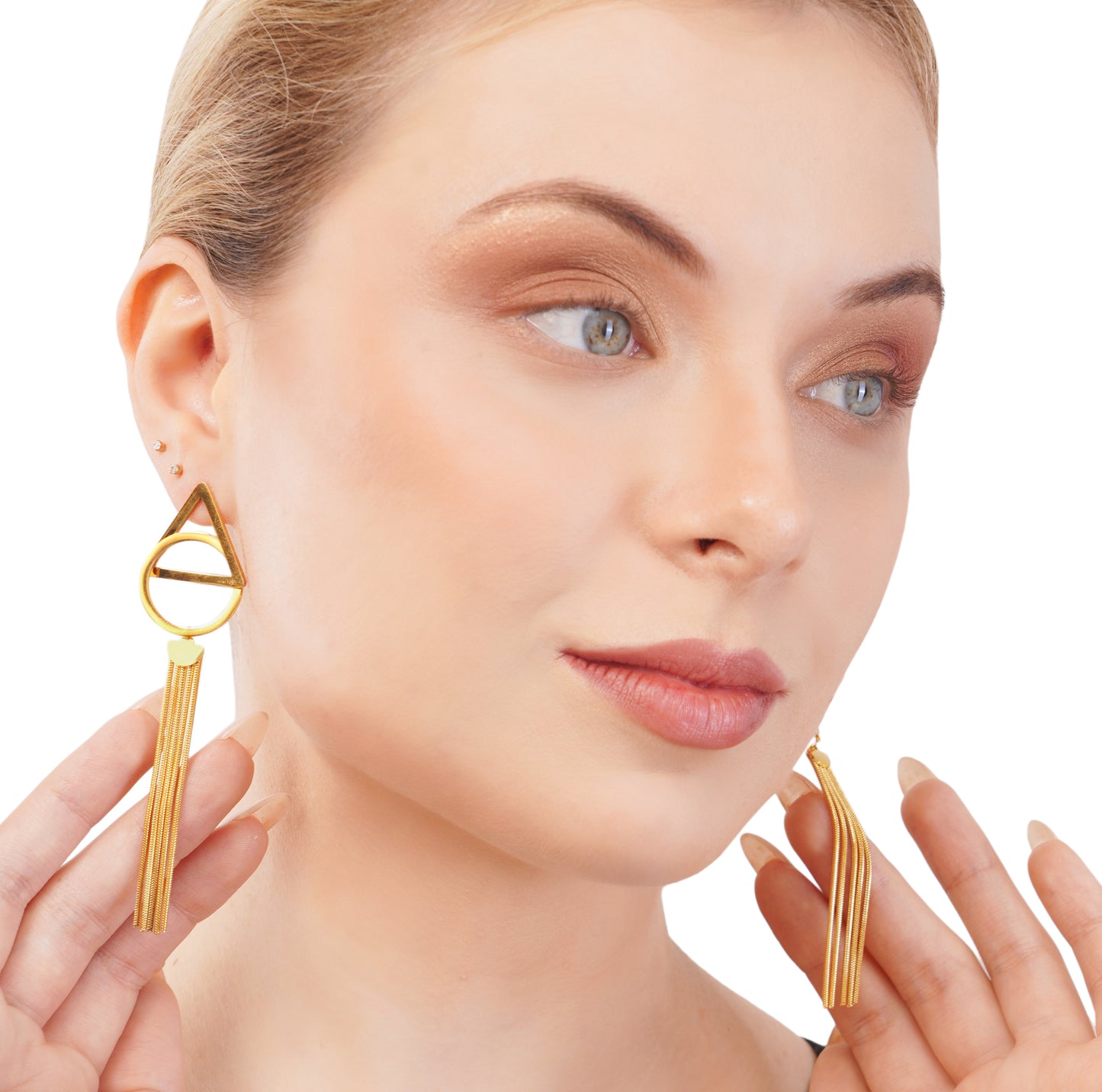 18kt long statement earrings for women