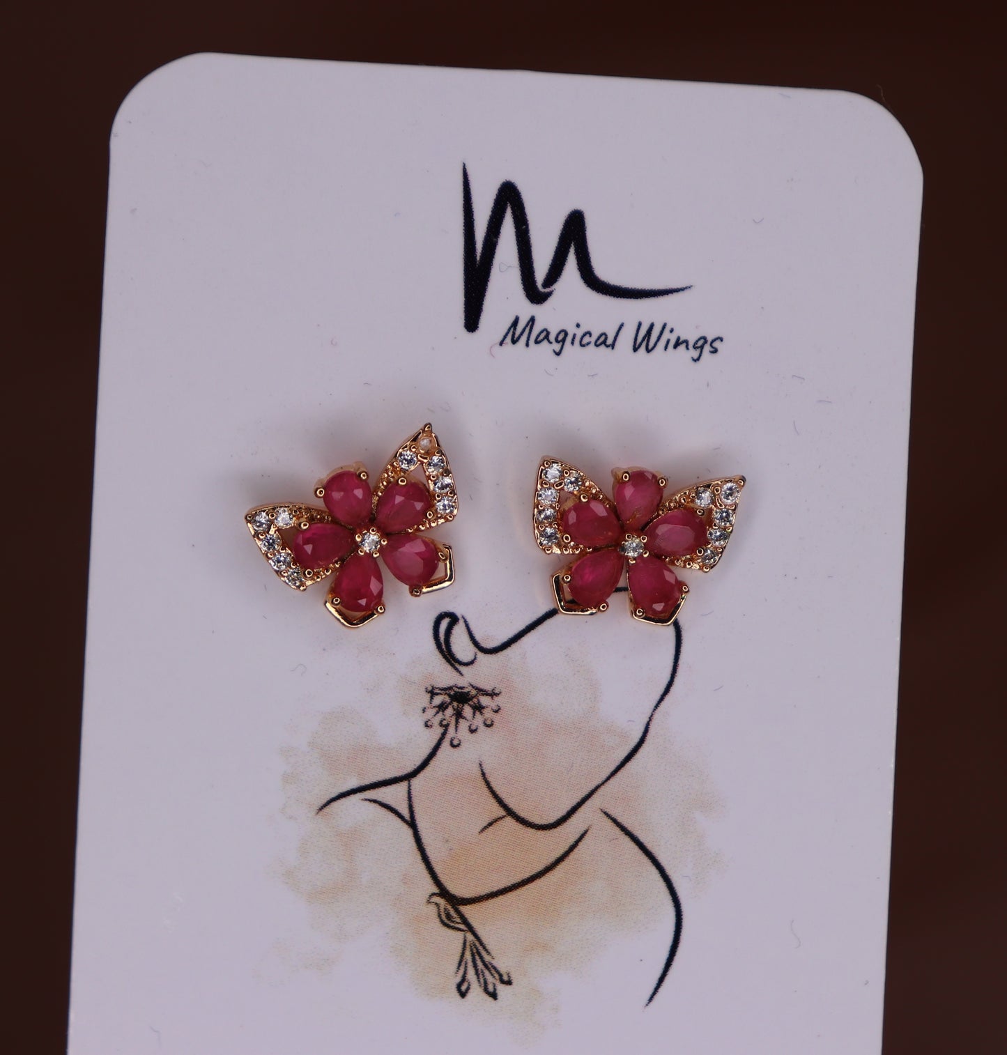 Indian traditional butterfly stud earrings
