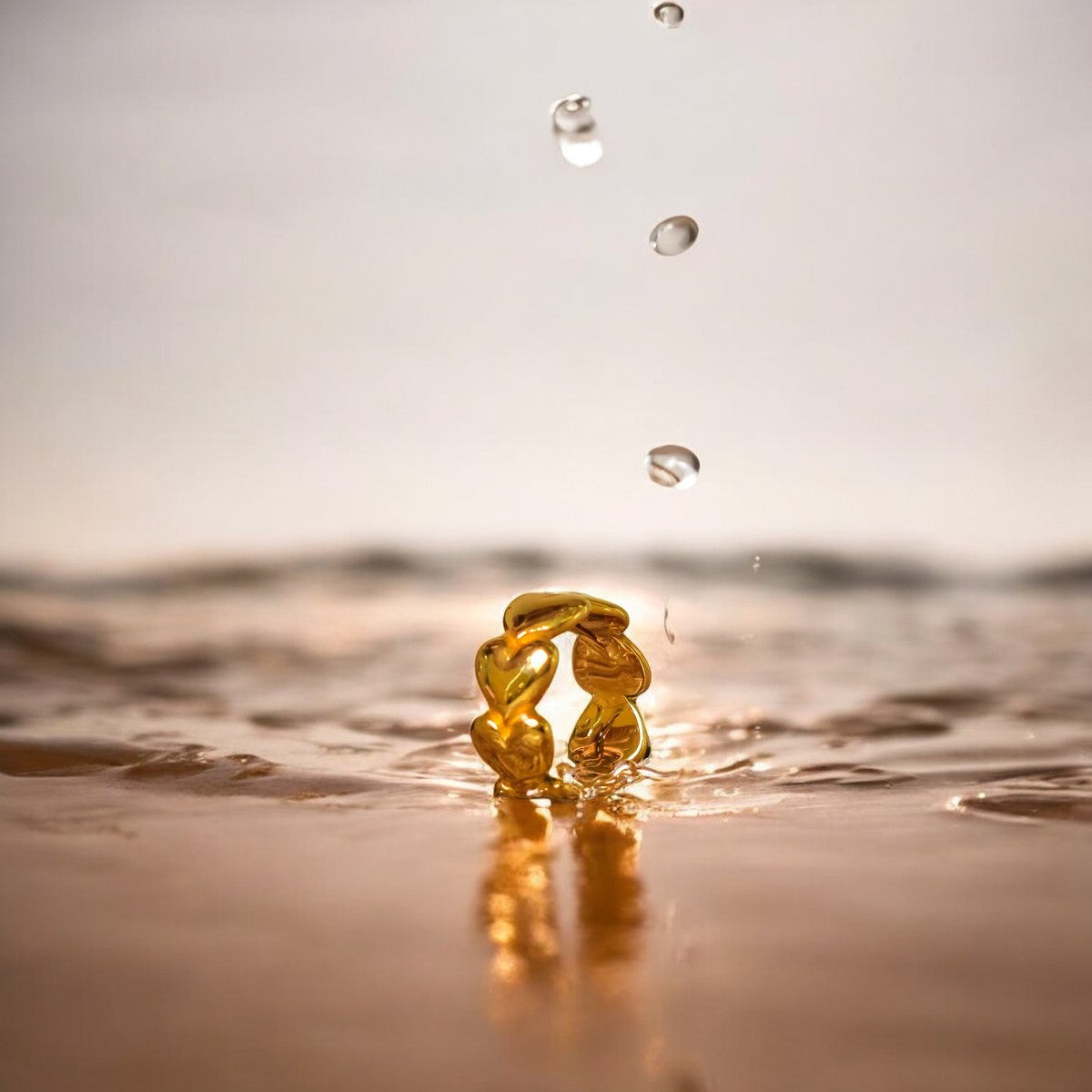 18K Gold Heart shaped ring