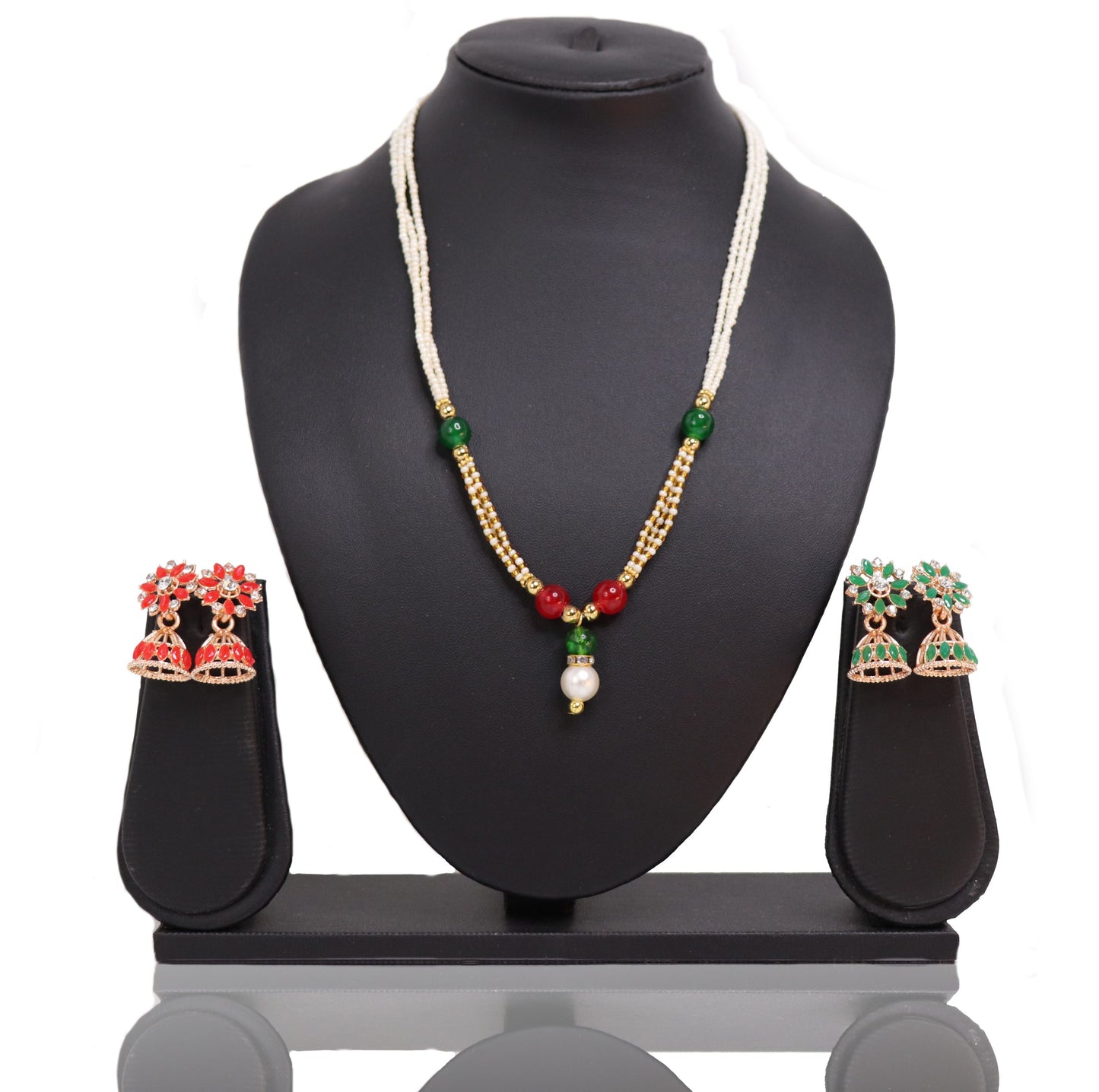 Combo Red-Green Marathi Pendant Set – Traditional Maharashtrian Jewellery by Magical Wings