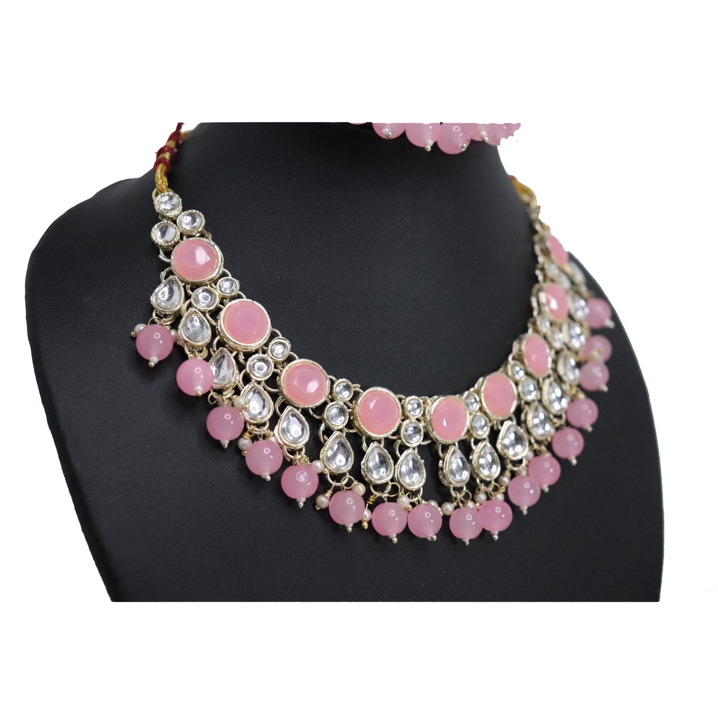 Pink Choker Necklace Set