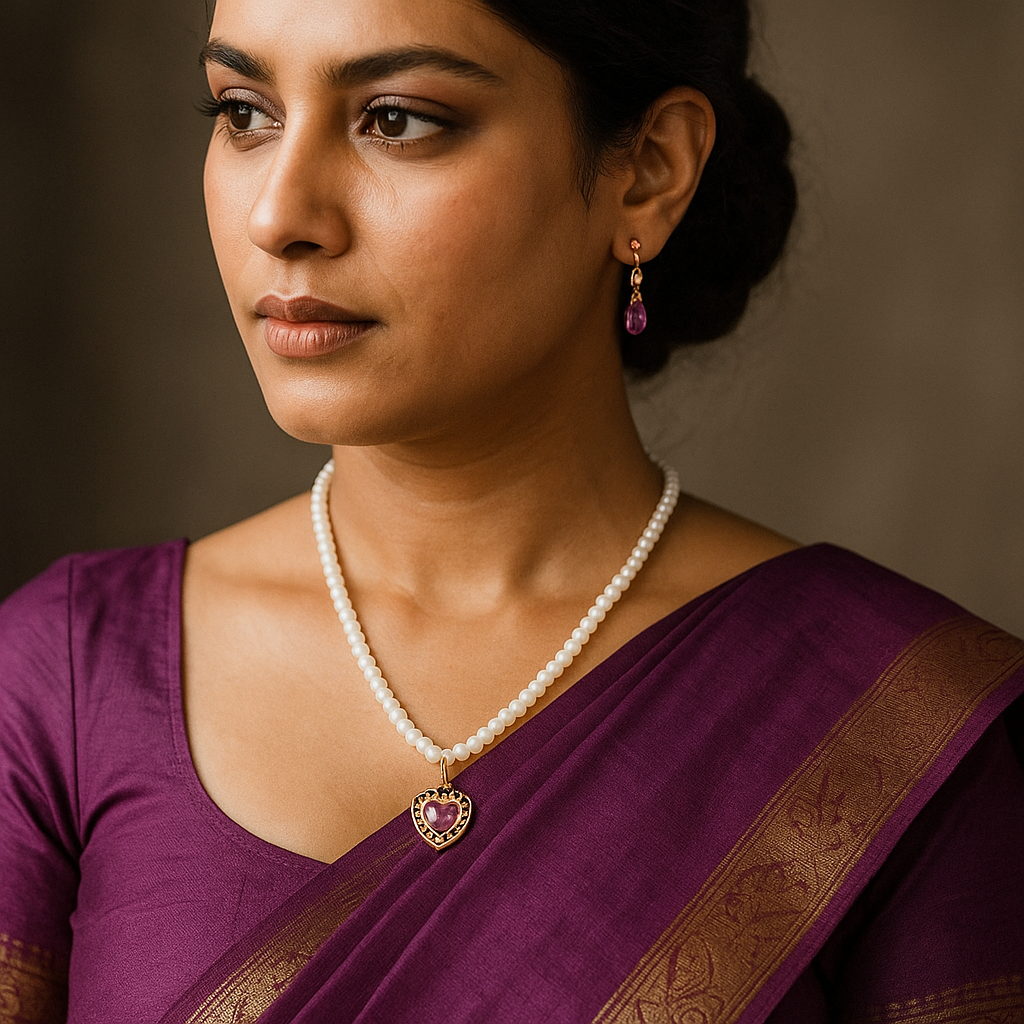 Pearl Violet Pendant Set