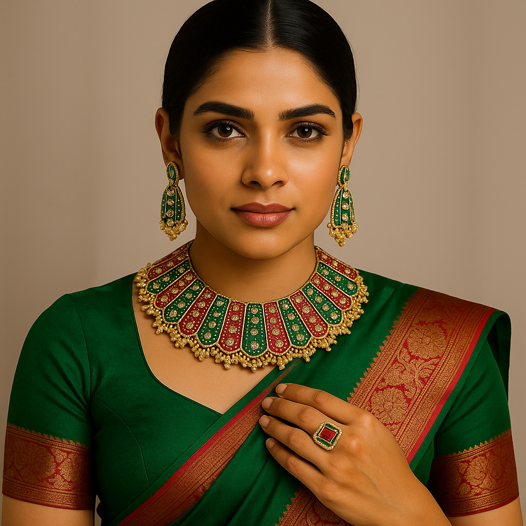 Meenakari Kundan Set