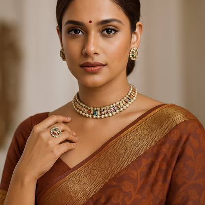 Multi Pachi Kundan Choker Set