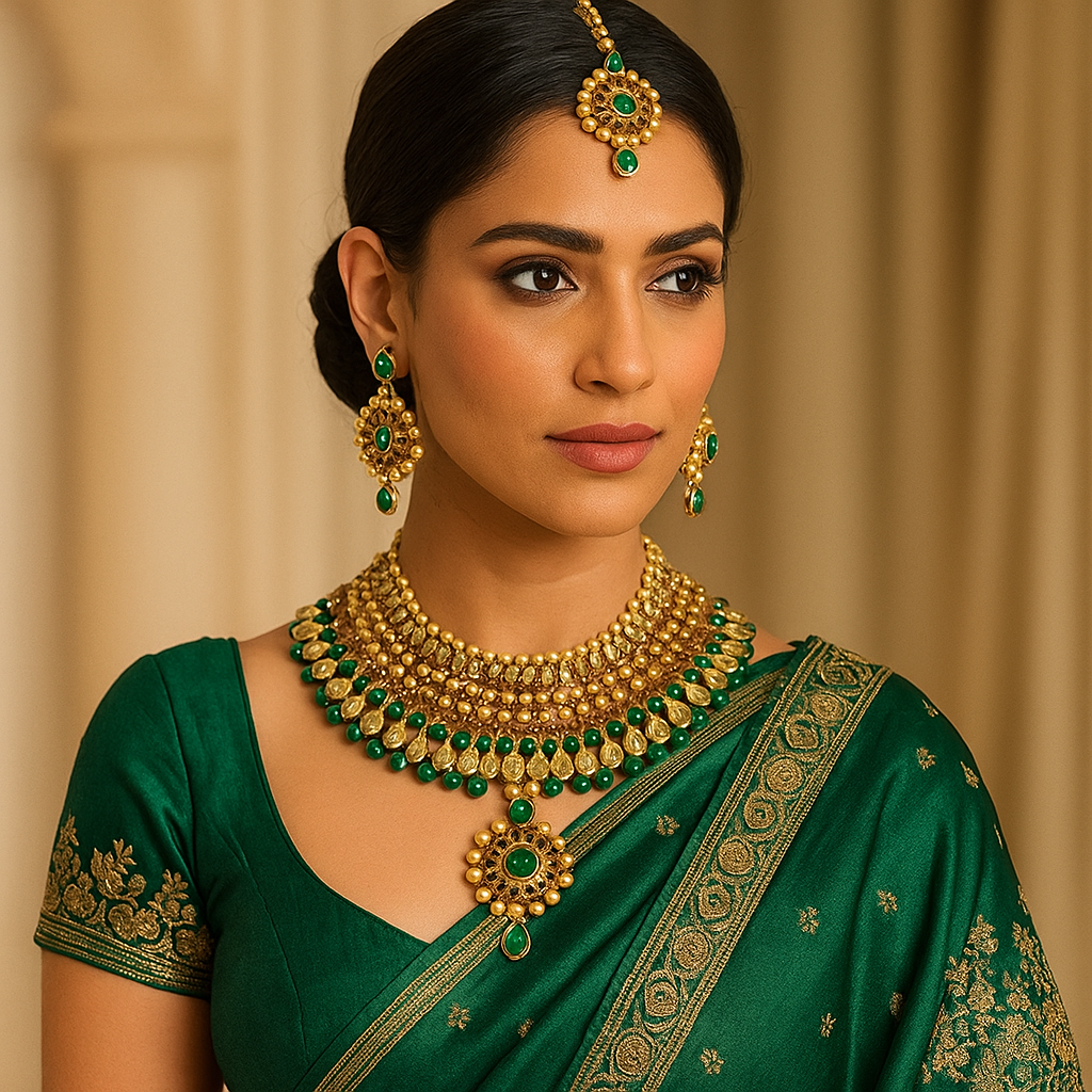 Jade Gauri Necklace Set – Timeless Ethnic Elegance by Magical Wings