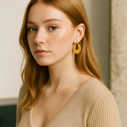 18Kt gold-plated hoop earrings