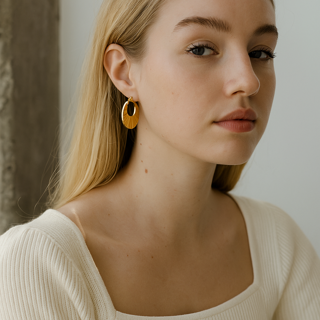 18Kt gold-plated hoop earrings