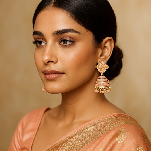 Floral Handcrafted Blush Earrings