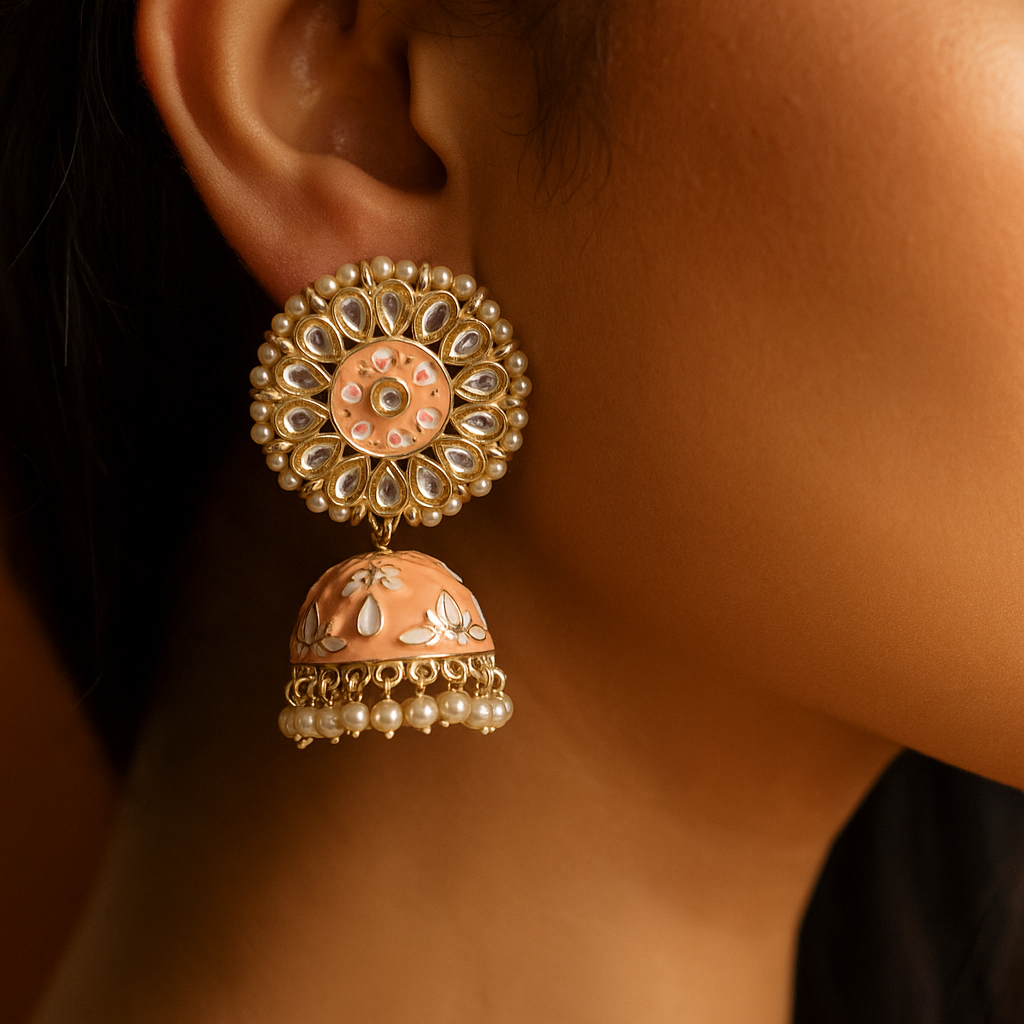 Indian Bollywood style bridal jhumka earrings