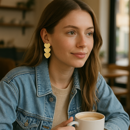 Woman holding a cup of coffee in a cozy indoor setting