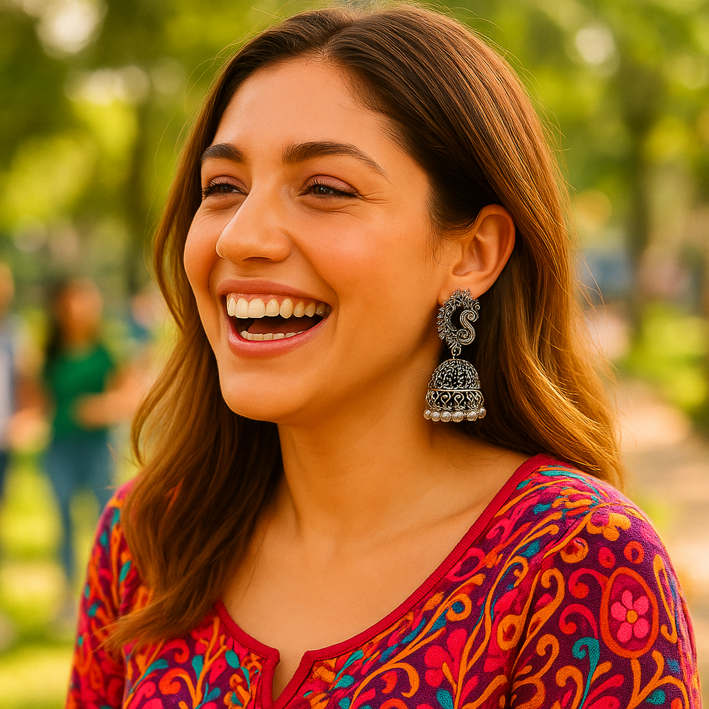 Oxidized Silver plated Peacock Jhumka Earrings