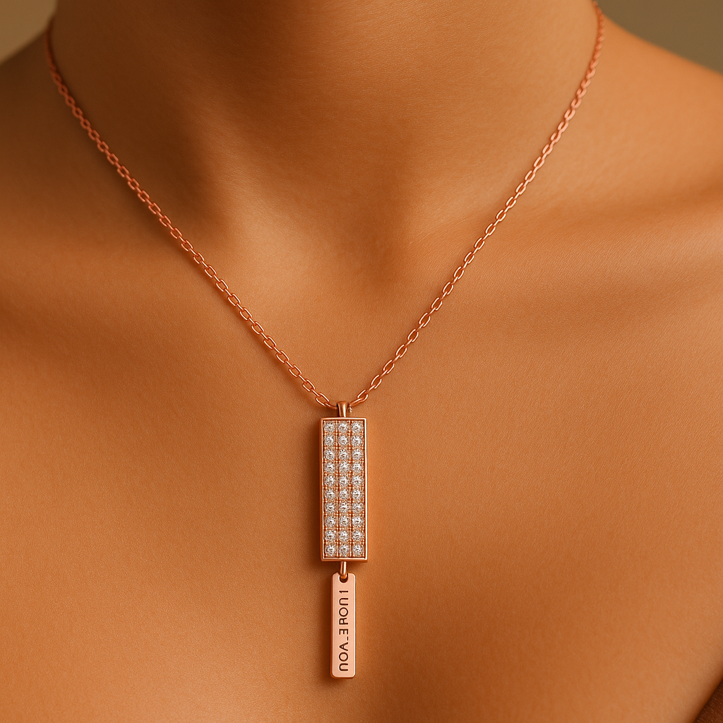 Silver Love Bar Pendant