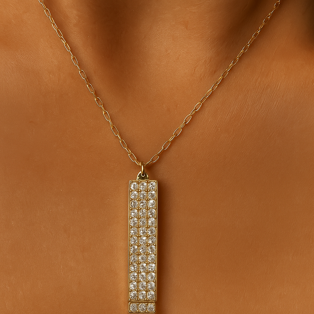 Gold Love Bar Necklace