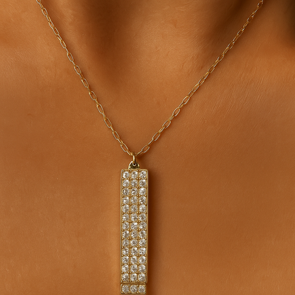 Gold Love Bar Necklace