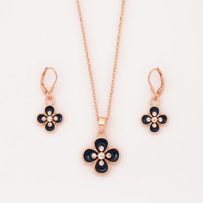 Sapphire Blossom Pendant Set