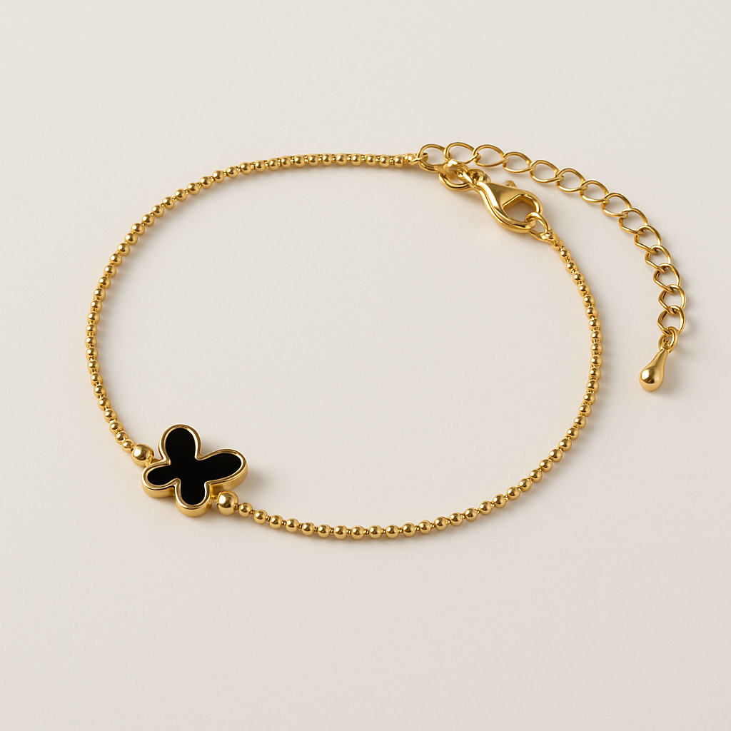 18Kt Butterfly Charm Bracelet