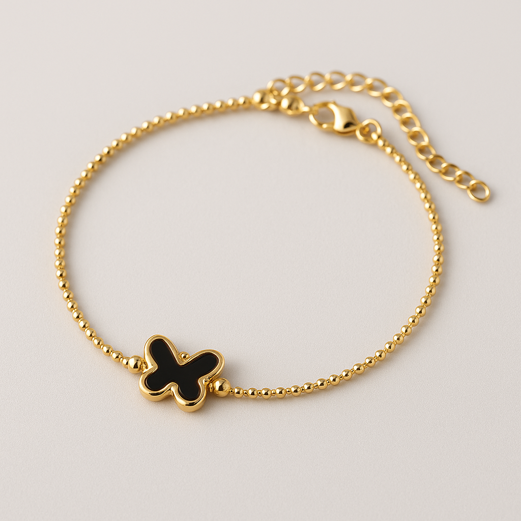 18Kt Butterfly Charm Bracelet