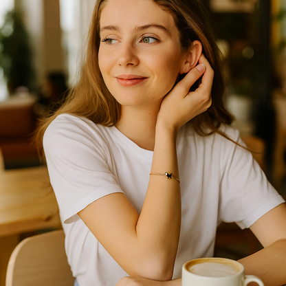 18Kt Butterfly Charm Bracelet