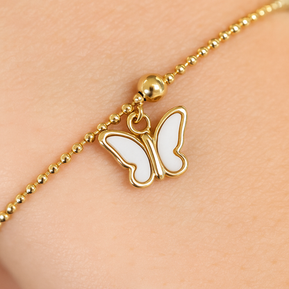 18Kt Butterfly Charm Bracelet