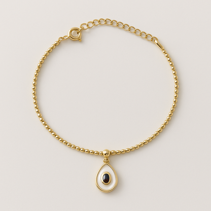 18K White Avocado Charm Bracelet