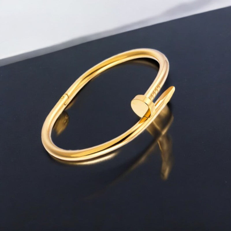 18K gold plated nail bracelet