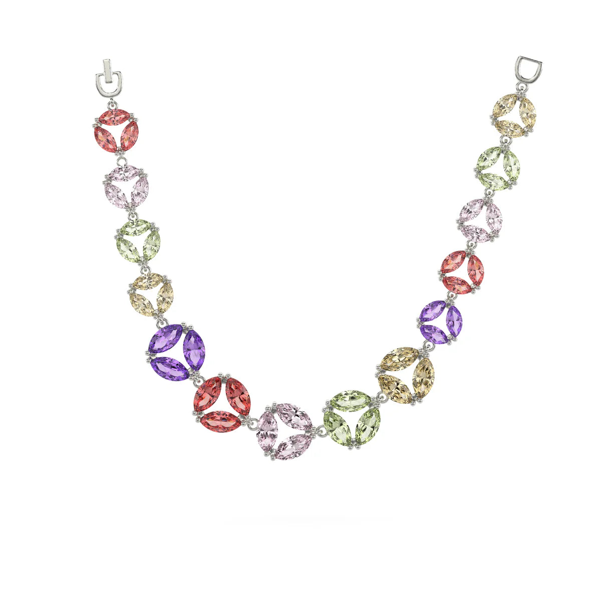 Rose Gold Studded Flower Bracelet