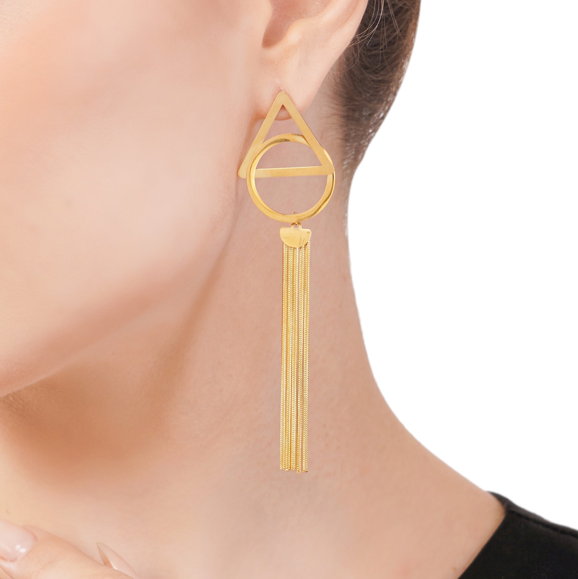 18kt long statement earrings for women