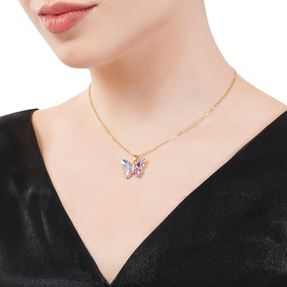 18K Unicorn Butterfly Chain Pendant