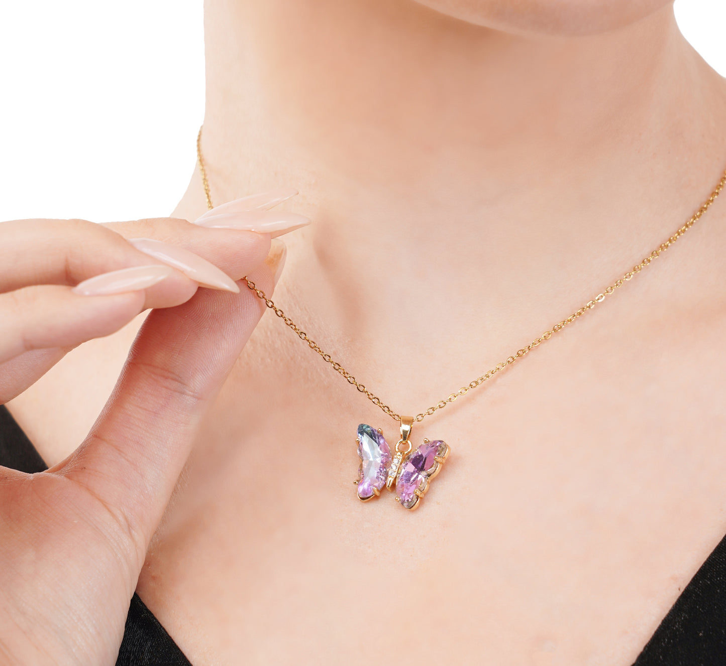 18K Unicorn Butterfly Chain Pendant