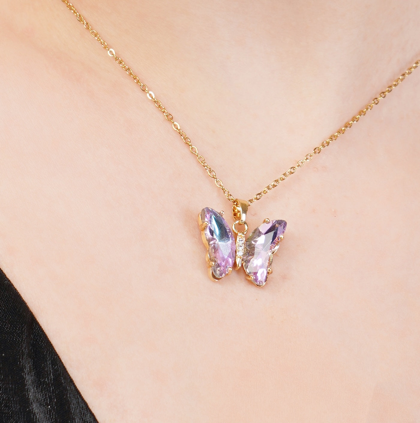 18K Unicorn Butterfly Chain Pendant