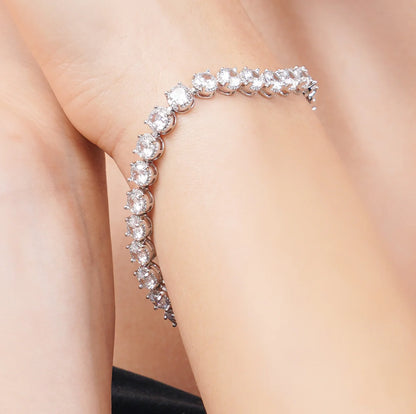 Silver Sparkly Elegant Tennis Bracelet