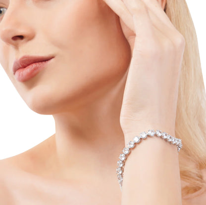 Silver Sparkly Elegant Tennis Bracelet