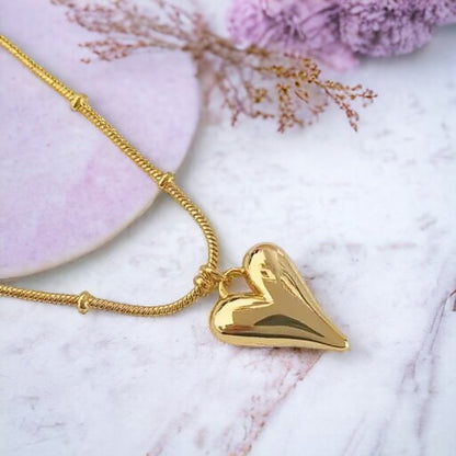 18Kt Heart Ball Pendant