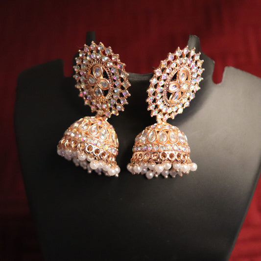 Rosy Crystal Jhumka