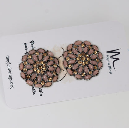Nudish Floral Cluster Studs