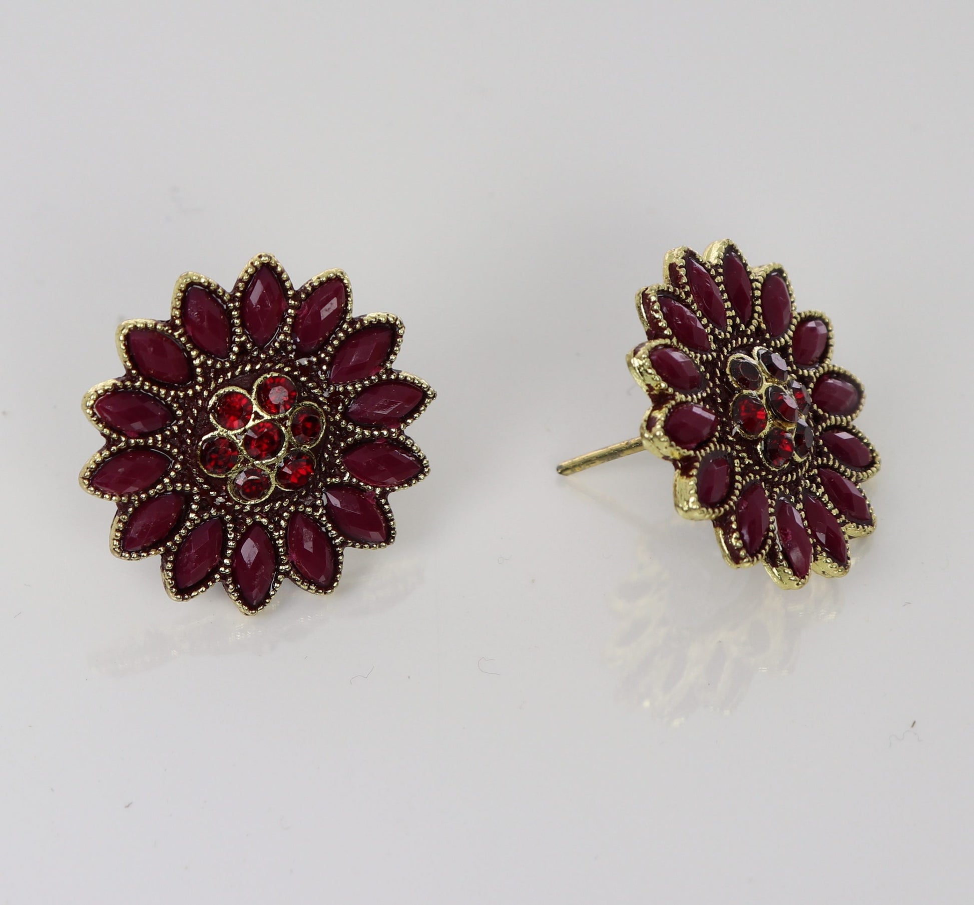 Wine Indian stud Earrings