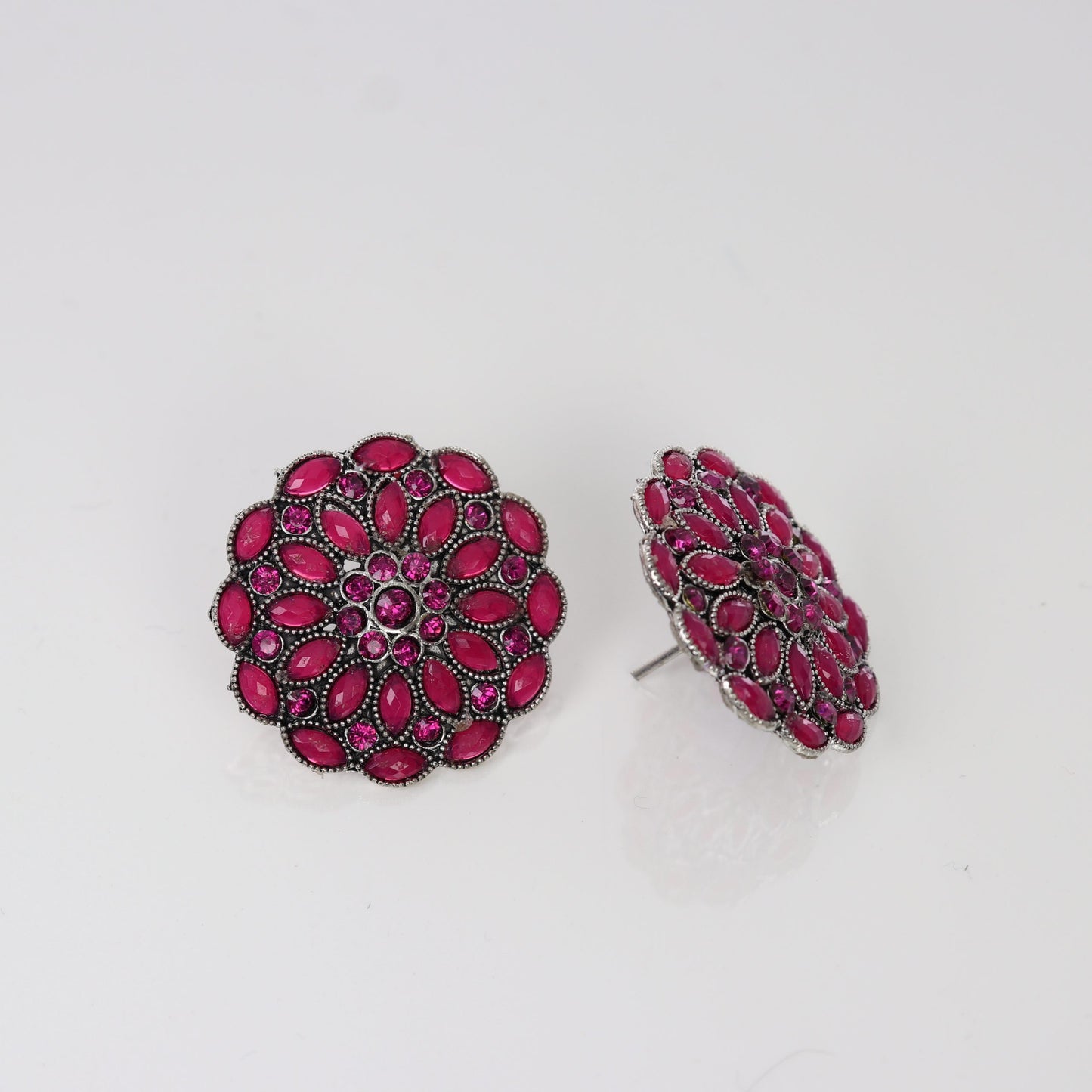 Berry Floral Cluster Studs