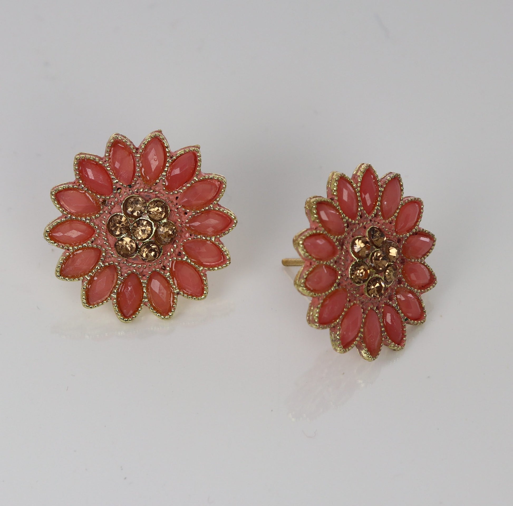 Orange Indian Stud Earrings for women 