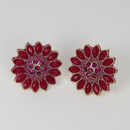 Magenta Berry Indian Style Stud Earrings