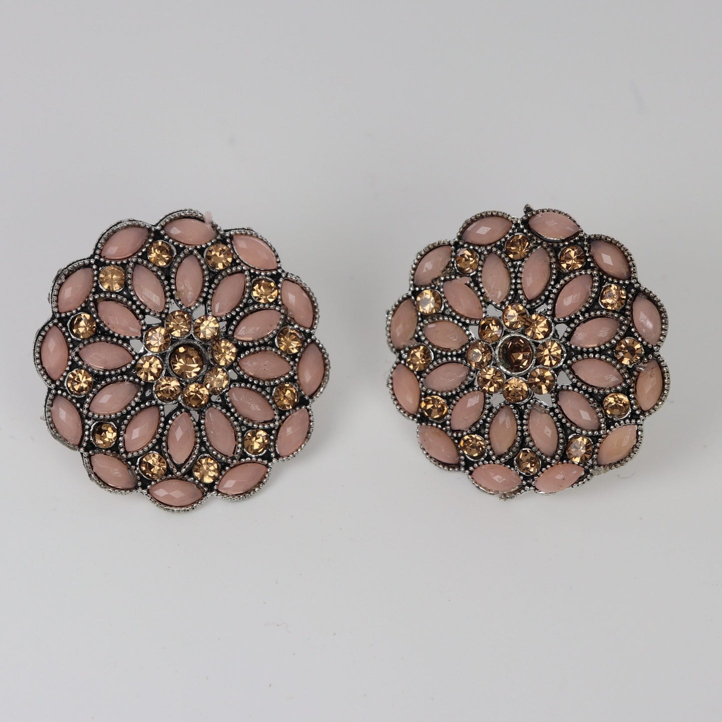 Nudish Floral Cluster Studs