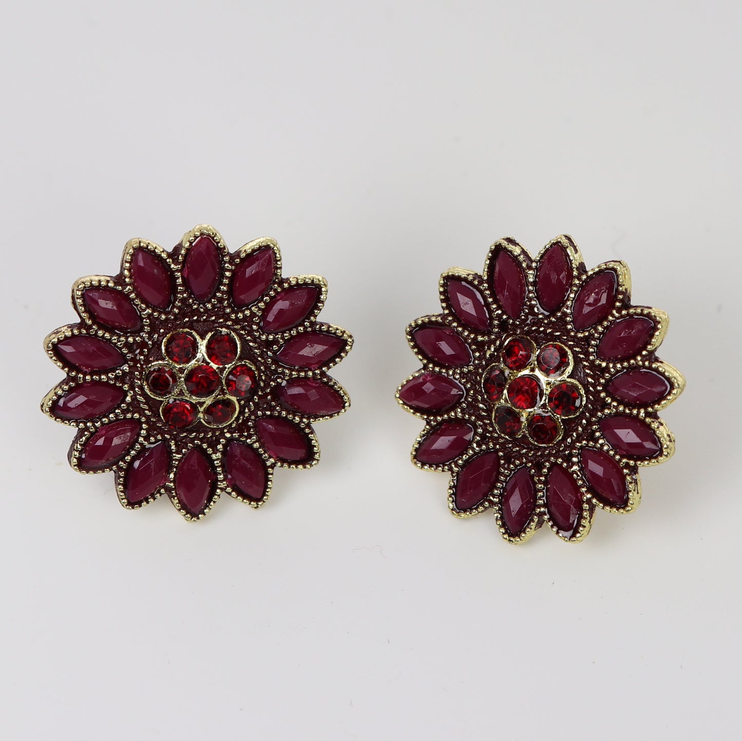 Wine coloured stud earringsfor women