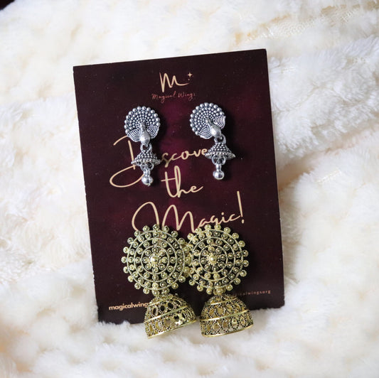 Combo S Peacock  Rosy Earrings