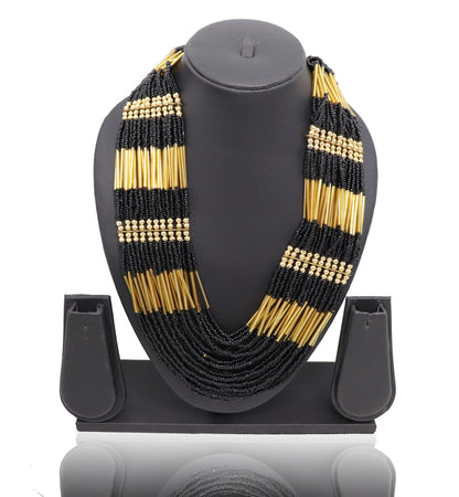 Blackish Beads Collar Set