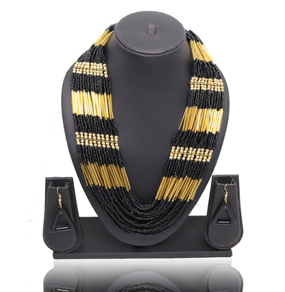 Blackish Beads Collar Set