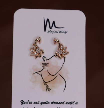 Traditional Indian Style Butterfly stud Earrings