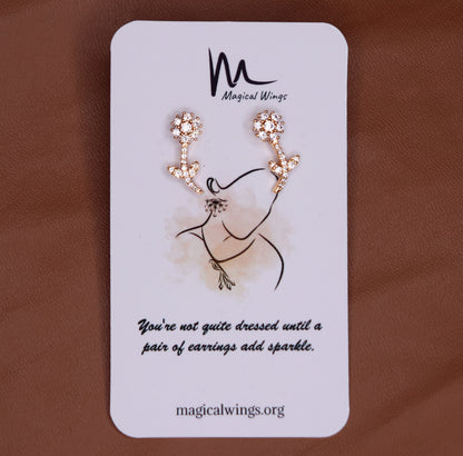 Rose Gold AD stud earrings