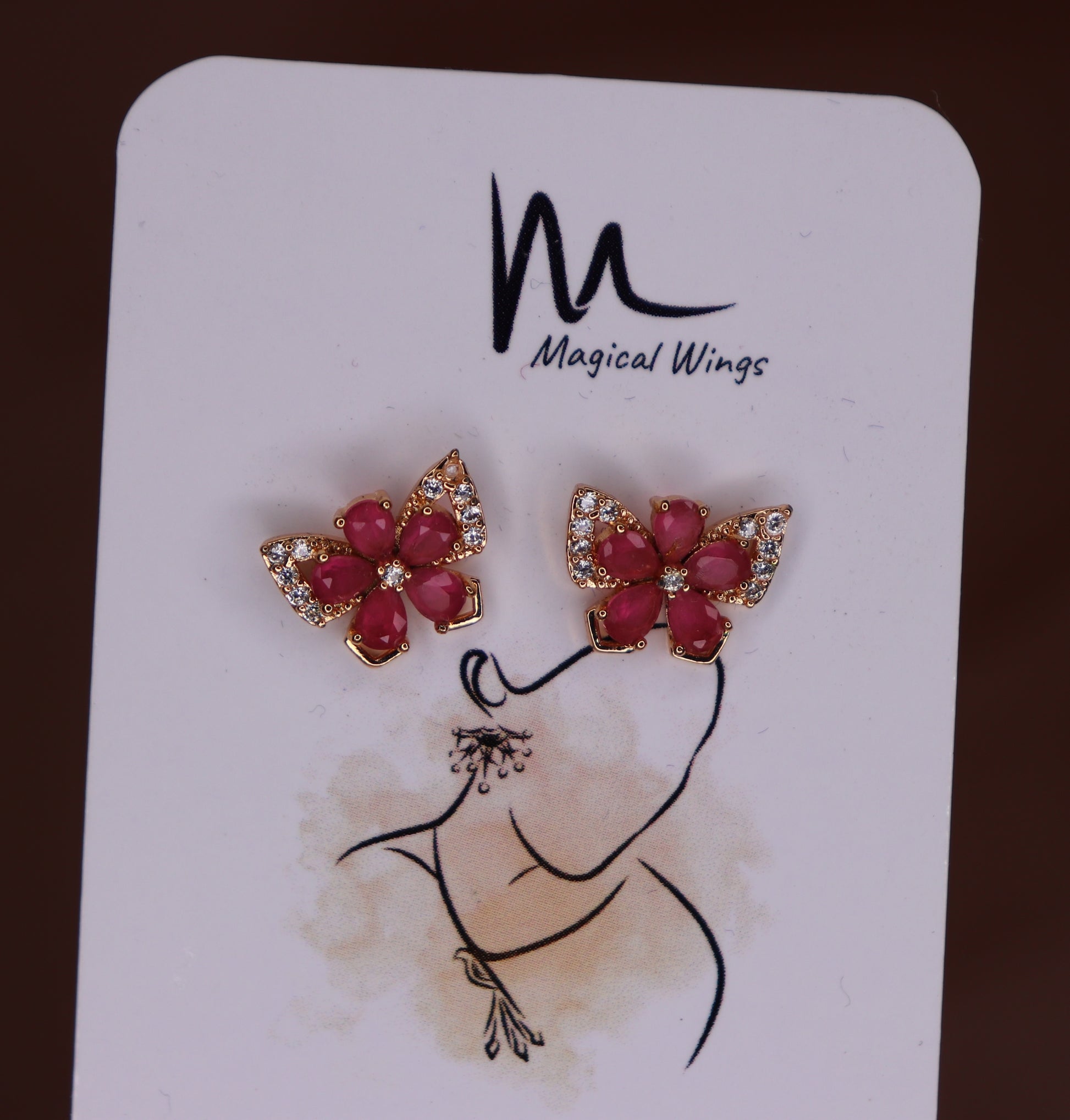 Indian traditional butterfly stud earrings