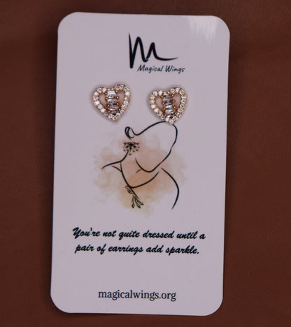 Heart Shaped Traditional Indian Stud Earrings